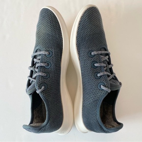 Allbirds Tree Runners Men’s Sneaker Shoes Sz 10 Blue Wool White Sole - Picture 4 of 10